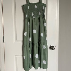 Green Polka Dot Midi Dress